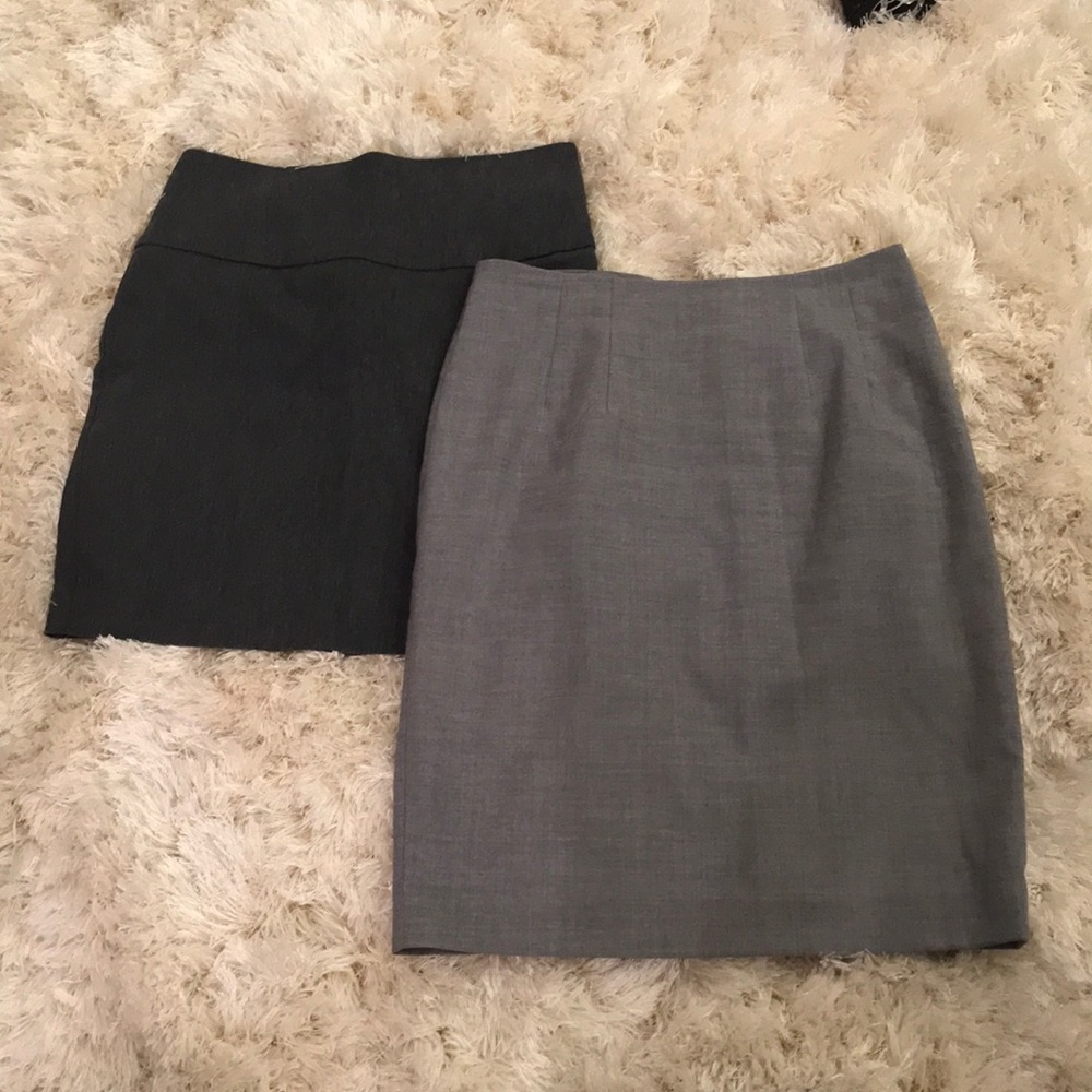 Two gray pencil skirts